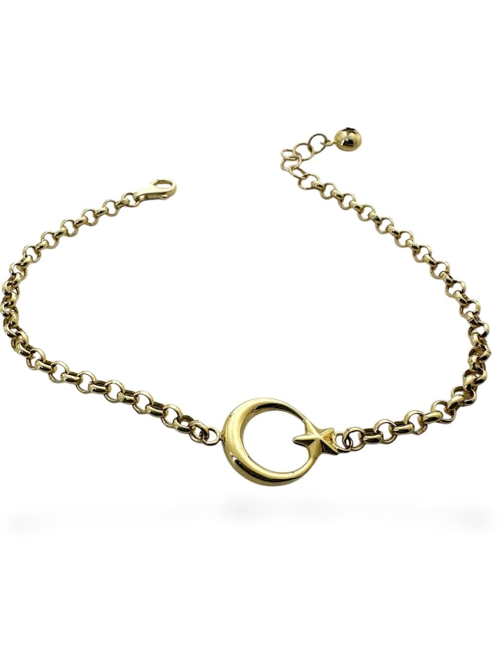 Ayyıldız Taşsız Günlük Doch Zincir Altın Bileklik