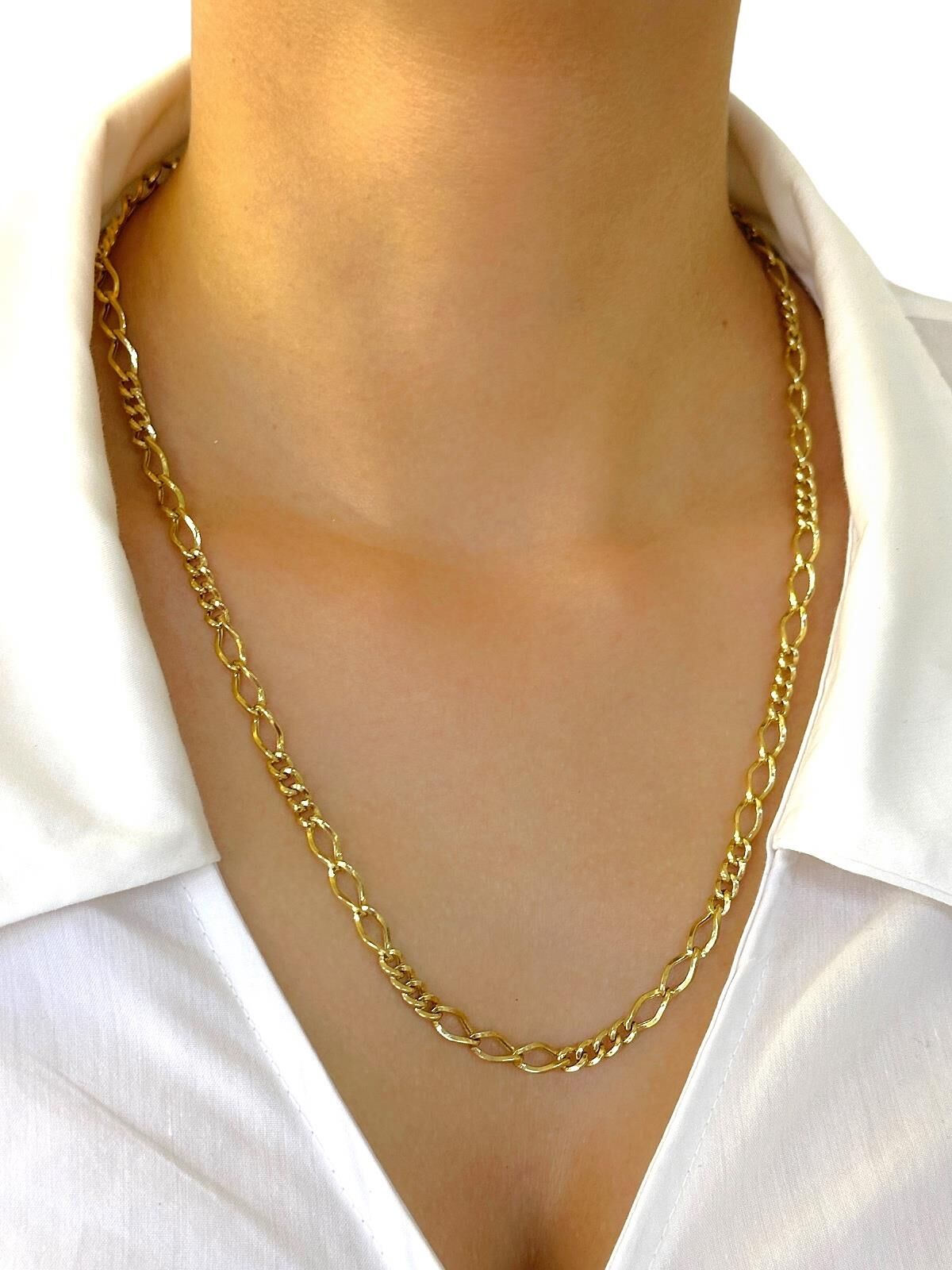 Trend Figaro Zincir 55 cm Uzunluk 14 Ayar Altın Kolye