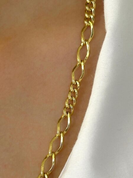 Trend Figaro Zincir 55 cm Uzunluk 14 Ayar Altın Kolye