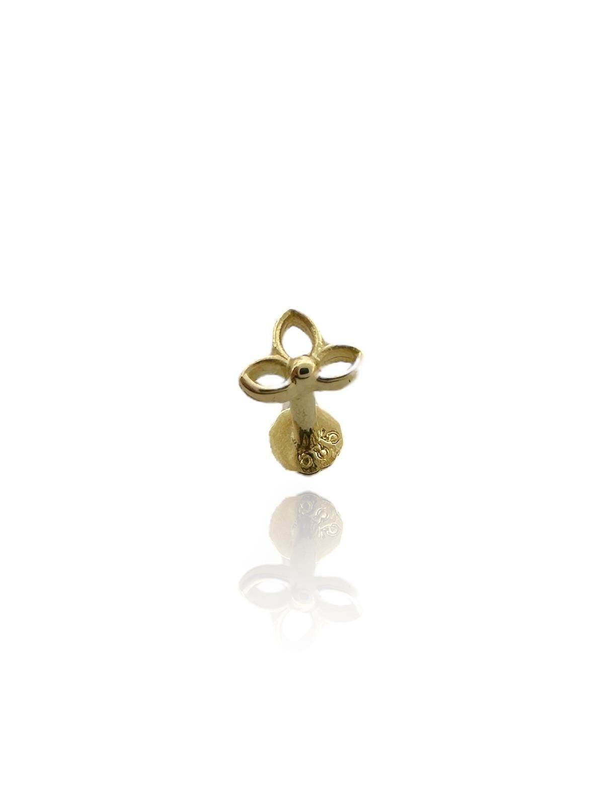 Lotus Çiçeği Tragus Küpe 14 Ayar Altın