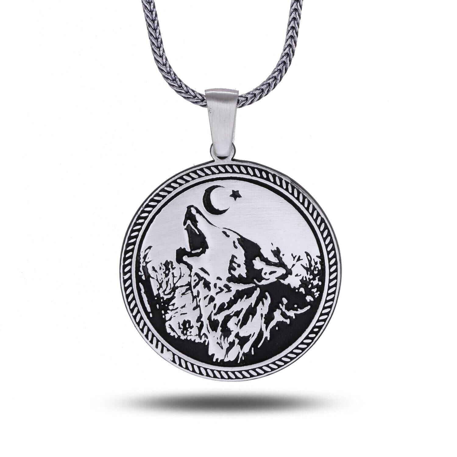 Bozkurt Madalyon Tasarım 60 cm 925 Gümüş Kolye