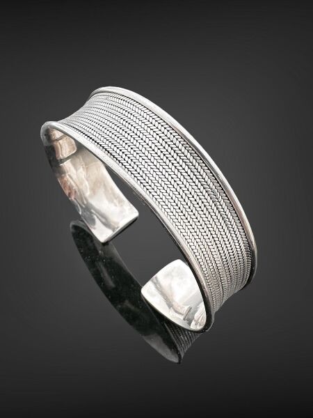 Tel Örgü Hasır El Üretim Koleksiyonluk Otantik 925 Ayar Gümüş Bilezik