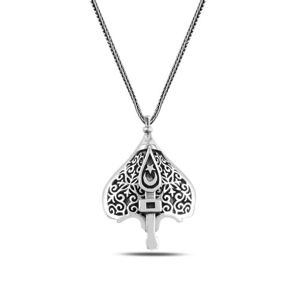 Ayyıldız Osmanlı Savaş Kalkan Modeli 60 cm 925 Gümüş Kolye