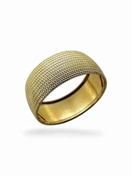 8 Mm Kalın Bombeli Mat Düz 14 Ayar Altın Alyans Yüzük