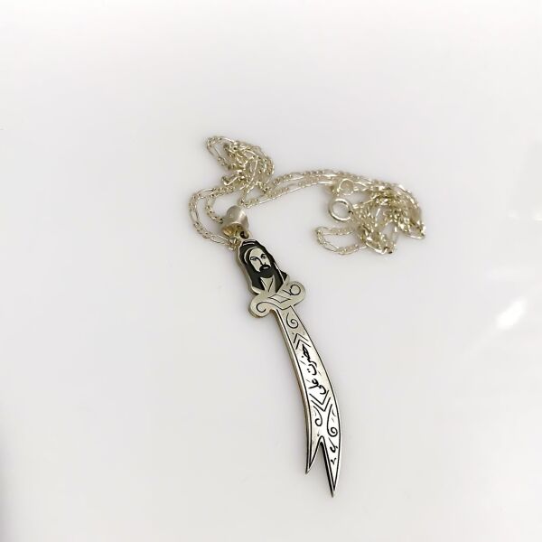 Hz.Ali Zülfikar Özel Üretilir Gümüş Kılınç Kolye