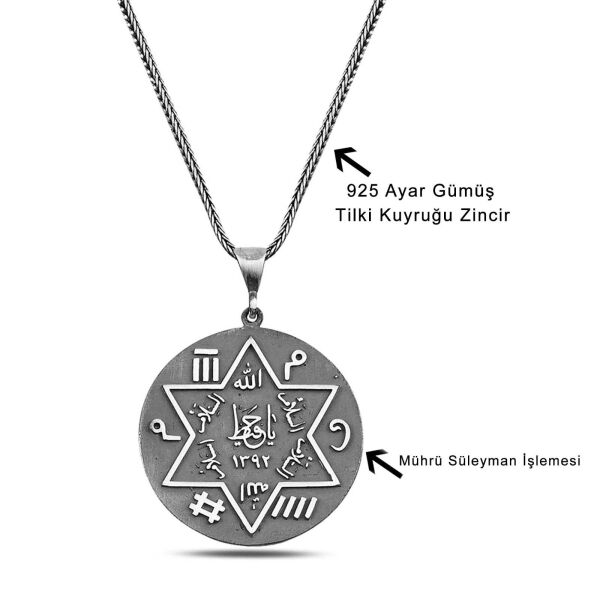 Ebcet Hesaplı Davut Yıldızı 60 cm 925 Gümüş Kolye