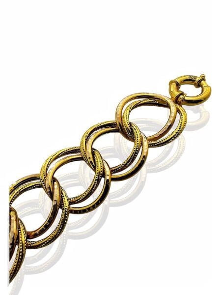 Kalın İki Kollu Kalemli Özel Üretim 14 Ayar Altın Samanyolu Bileklik