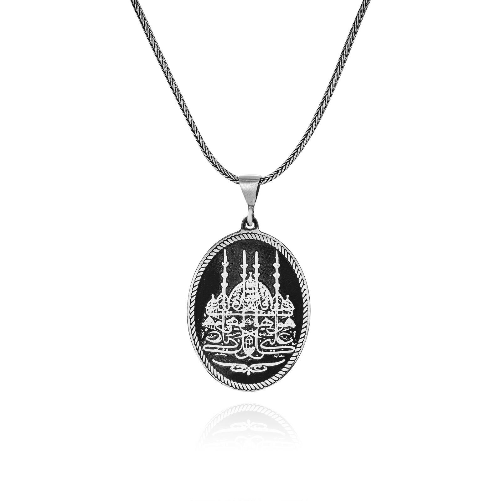 Ayasofya Camii İşlemeli 60 cm 925 Gümüş Kolye