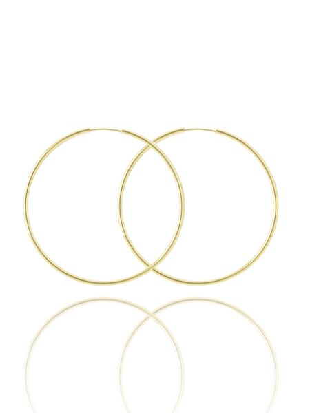 22 mm Düz Taşsız Klasik Günlük 14 Ayar Altın Halka Küpe