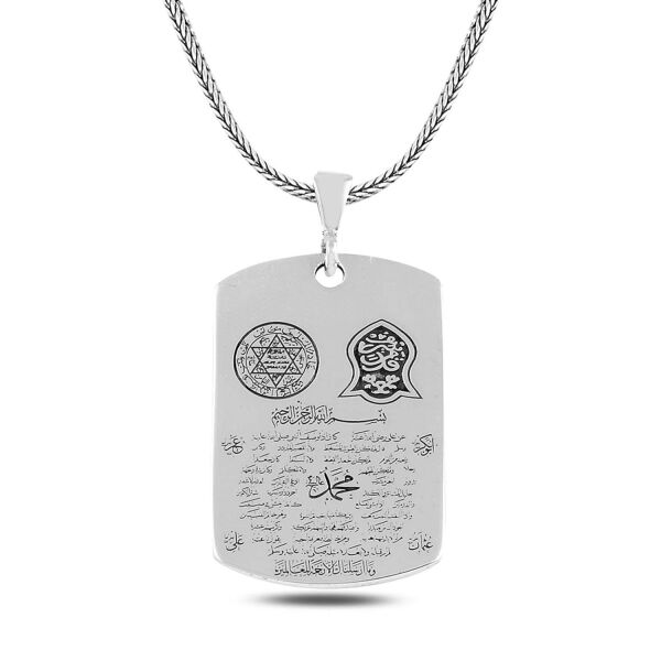 Hilyeyi Şerif Esma-ül Hüsna Davut Yıldızı 925 Gümüş Kolye