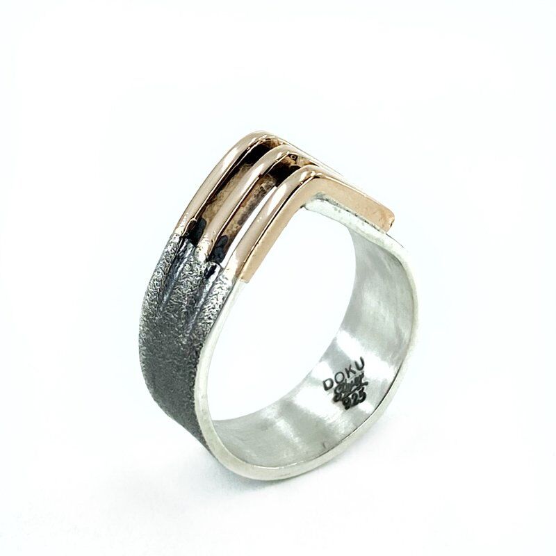 El Üretim Çatı Tasarım Taşsız Otantik 925 Gümüş Yüzük