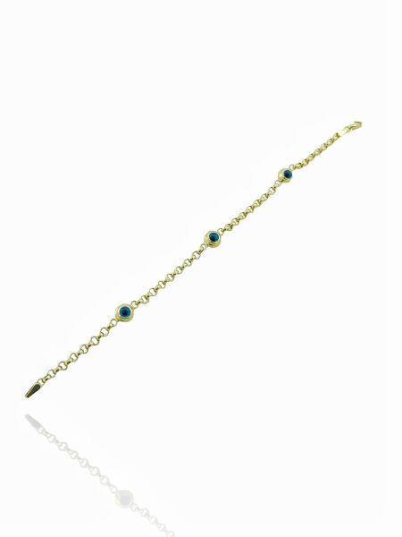 14 Ayar Altın Cam Göz Boncuk Efsane Model Günlük Bileklik