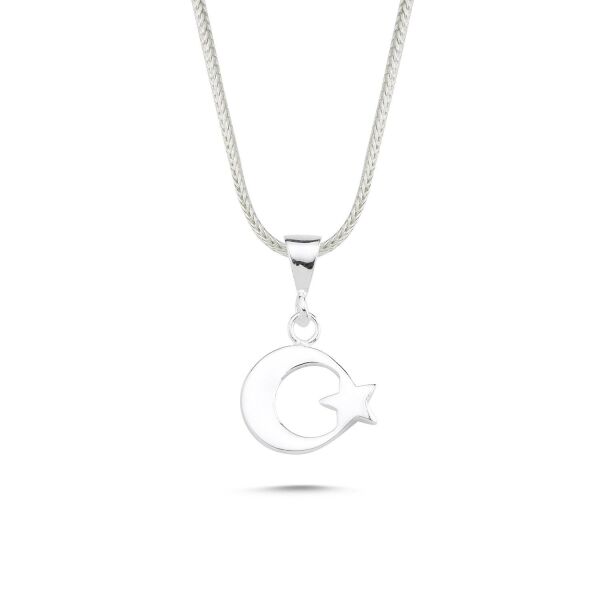 Düz Ayyıldız Özel Tasarım 60 cm 925 Gümüş Kolye
