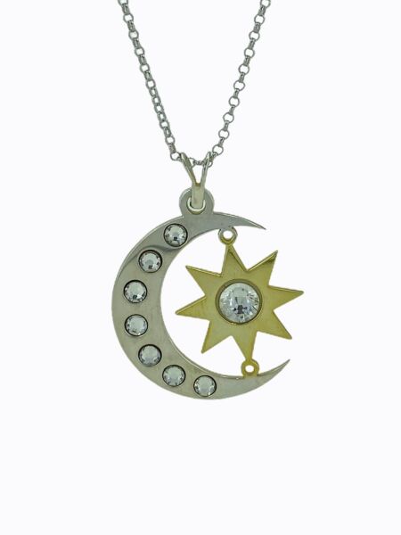 Soy Luna Özel Tasarım Ay ve Güneş Gümüş 925 Ayar Kolye