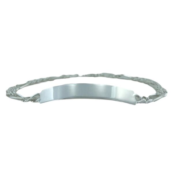 Kalın Figaro Zincir İsim,Tarih Yazılabilir Künye 925 Gümüş Bileklik