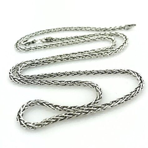 55 cm Tilki Kuyruğu 3 mm Gümüş Erkek Zinciri Kolye