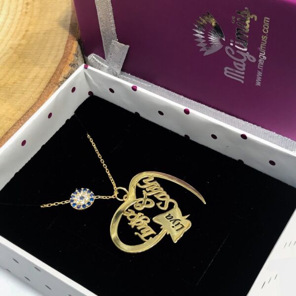 İKİ 2 İSİMLİ KELEBEK KOLYE GÜMÜŞ KOLYE