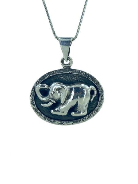 El Üretim Otantik Fil 925 Gümüş Kolye