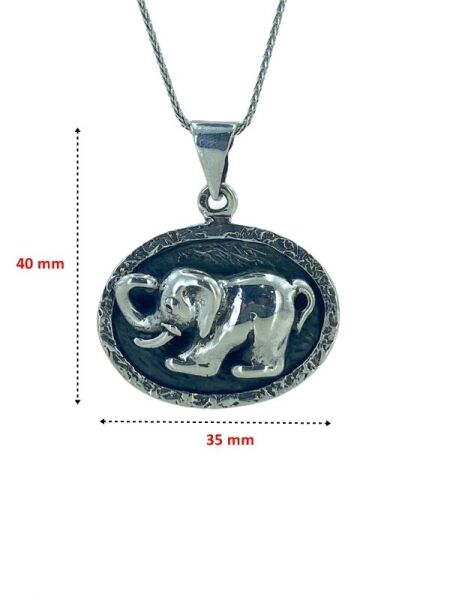 El Üretim Otantik Fil 925 Gümüş Kolye