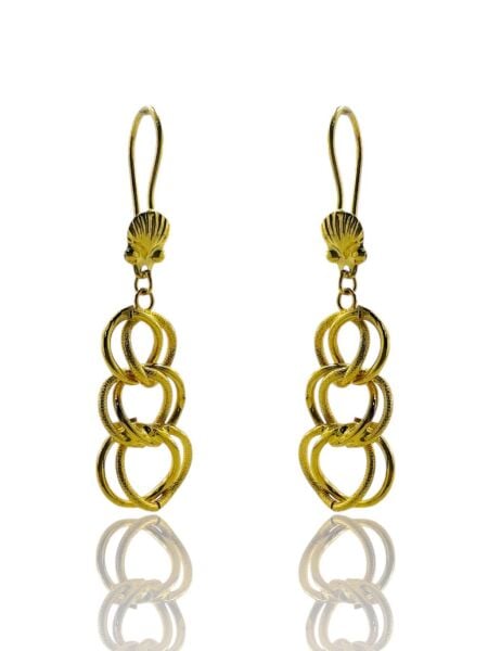 Samanyolu Üst Kalite 14 Ayar Altın Küpe