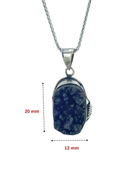 Doğal Parça Ametist  El İşçiliği Otantik 925 Gümüş Kolye