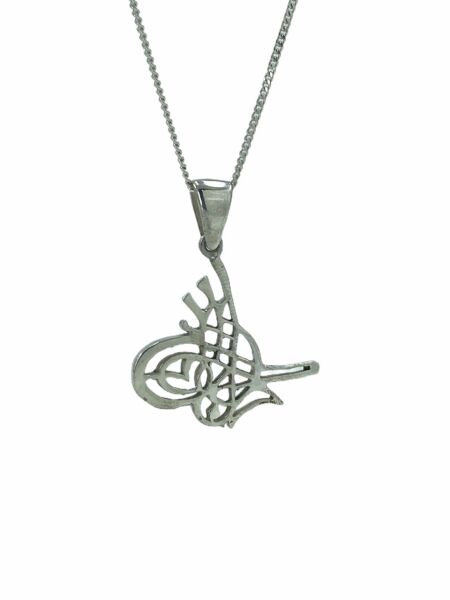 Taşsız Düz Osmanlı Tuğrası 925 Gümüş Kolye