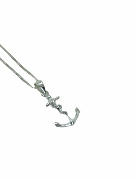 Taşsız Düz Küçük Denizci Çıpası Çapa 925 Gümüş Kolye