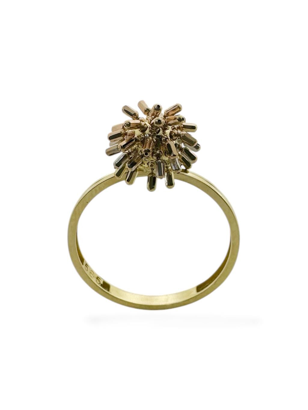 Üst Kalite İtalyan Dorikalı Kirpi Model 14 Ayar Altın Yüzük