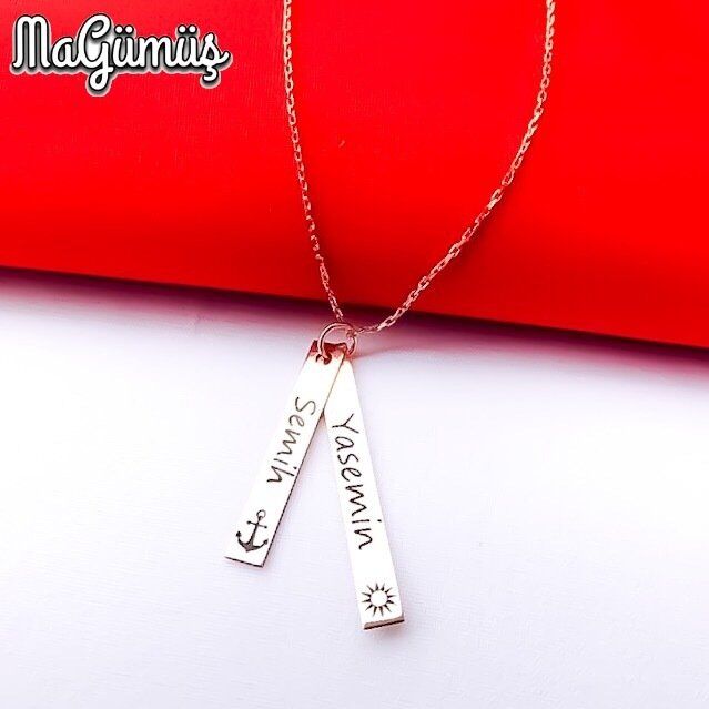 Yeni İsimli Çapa Dümen Tasarım Denizci Gümüş Kolye