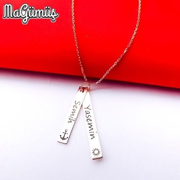 Yeni İsimli Çapa Dümen Tasarım Denizci Gümüş Kolye