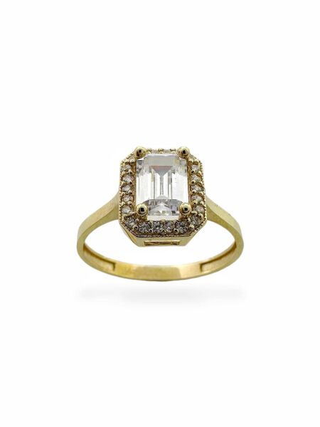 Baget Zirkon Tektaş Altın Yüzük