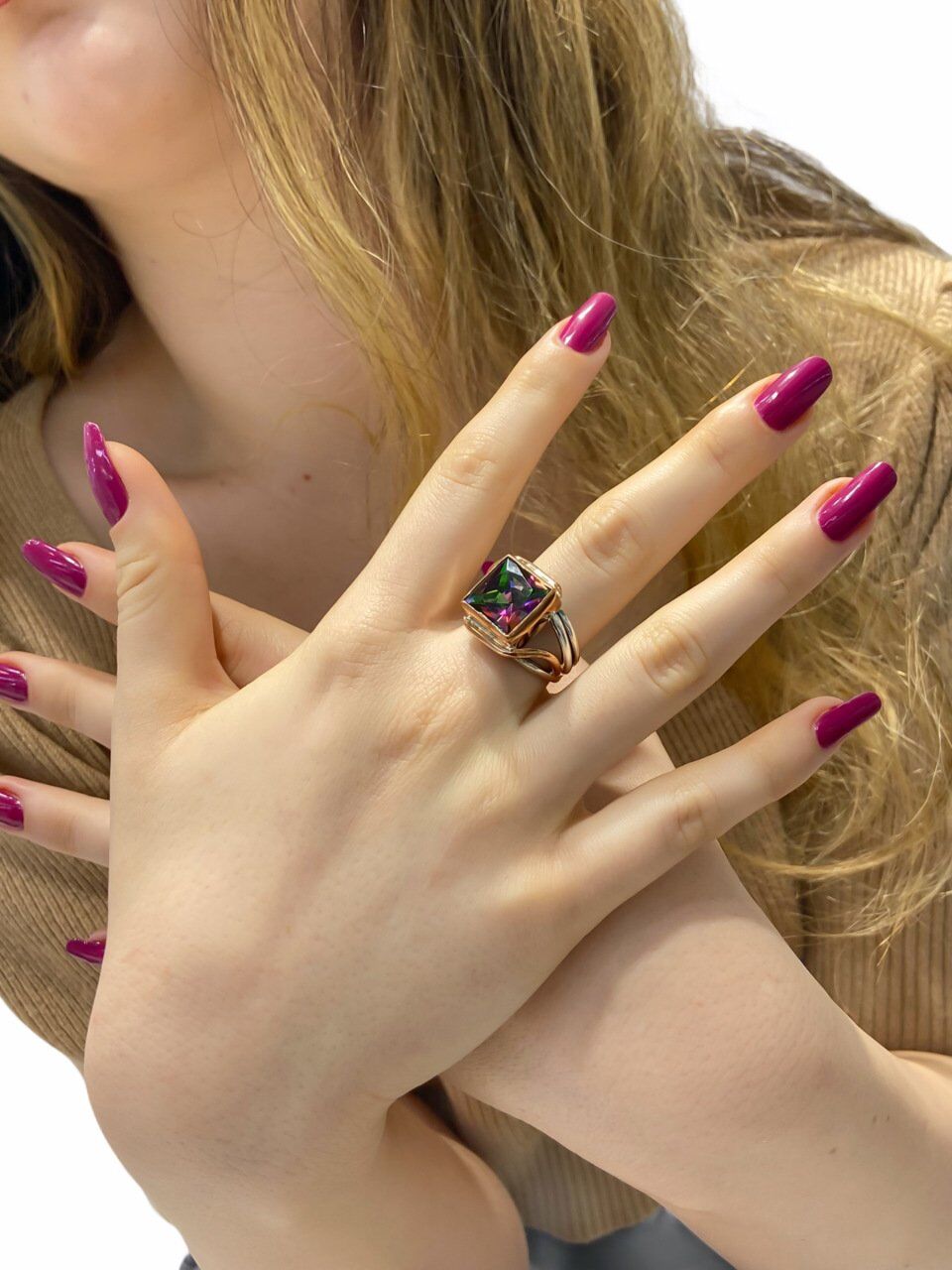 Baget Mistik Topaz El Üretim Özel Tasarım 925 Gümüş Yüzük