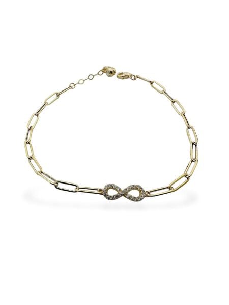 İtalyan Ataç Zincir Sonsuzluk Çok Şık Altın Bileklik