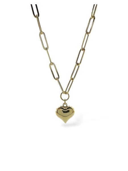 İtalyan Işıltılı Ataç Zincir Taşsız Kalp Çok Şık Günlük Altın Kolye