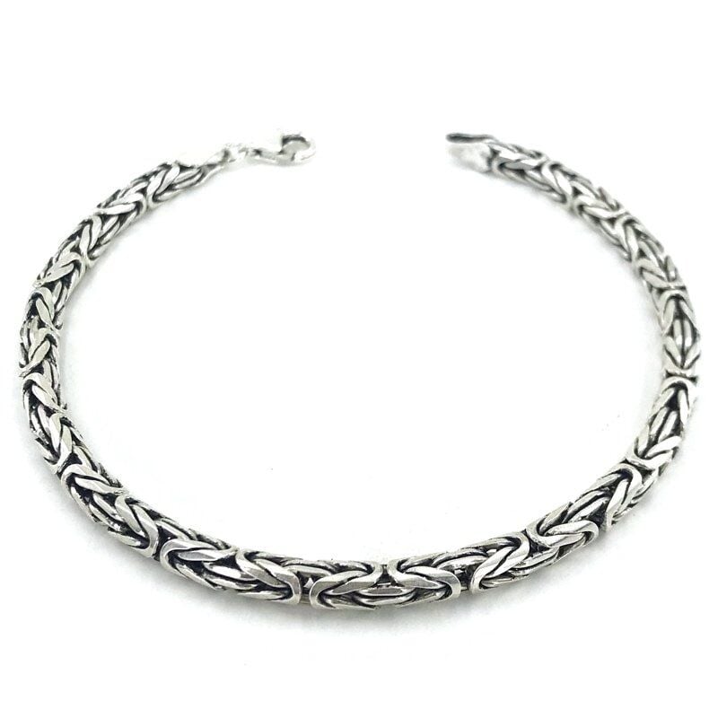 4 mm 18 gr 21 cm Kral Zinciri Gümüş Bileklik