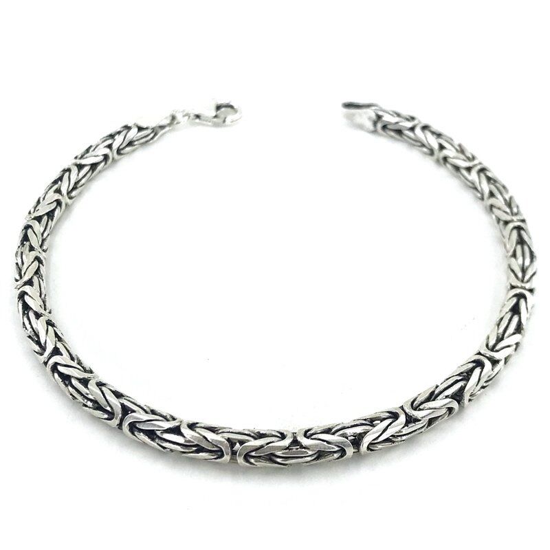 4 mm 18 gr 21 cm Kral Zinciri Gümüş Bileklik