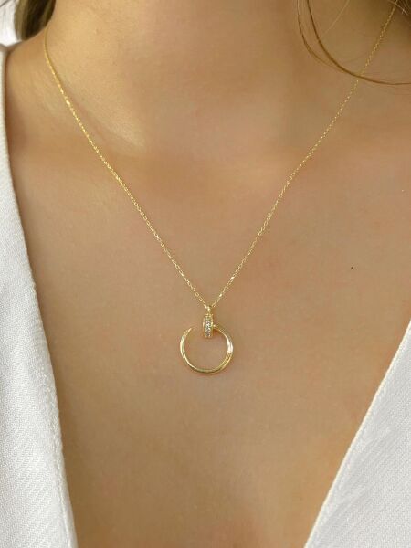 8 Ayar Çivi Model Günlük Şık Altın Kolye 1,54 gr