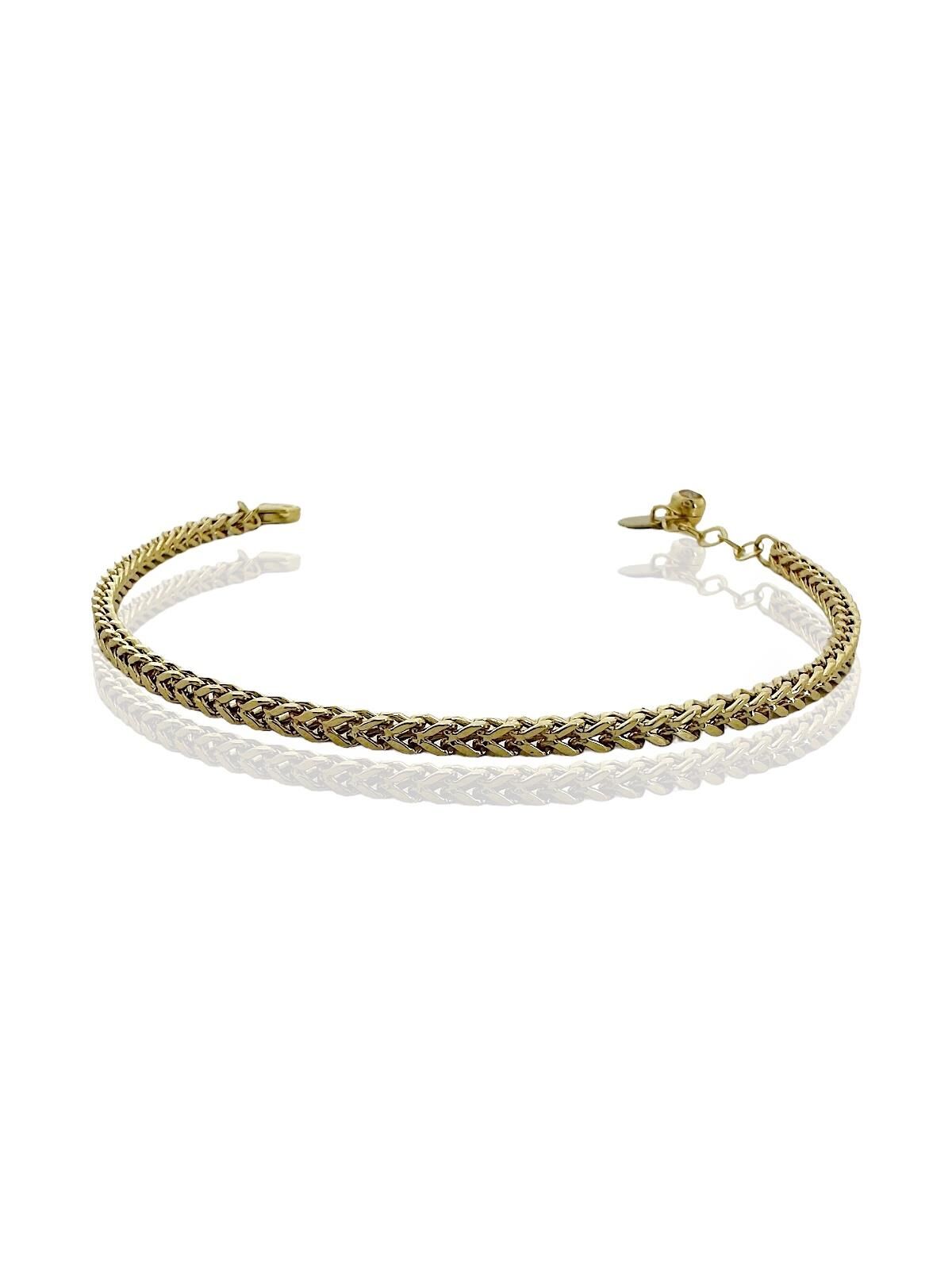 İtalyan Tilki Kuyruğu Zincir Düz Taşsız 14 Ayar Altın Bileklik