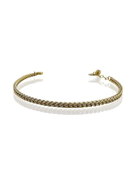 İtalyan Tilki Kuyruğu Zincir Düz Taşsız 14 Ayar Altın Bileklik