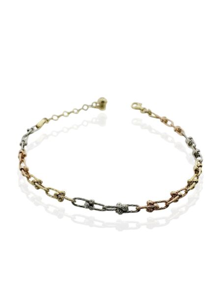 Ataç Model Dorika Üç Renkli İtalyan 14 Ayar Altın Bileklik