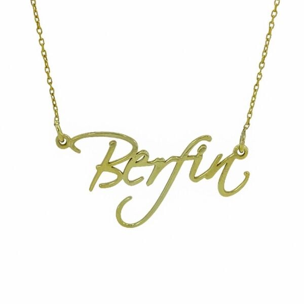 Yeni Stil Trend İsim 925 Gümüş İsimli Kolye