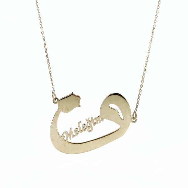 Meleğim Yazılı Vav Harfli İsimli 925 Gümüş Kolye