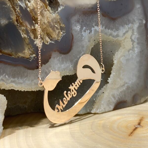 Meleğim Yazılı Vav Harfli İsimli 925 Gümüş Kolye