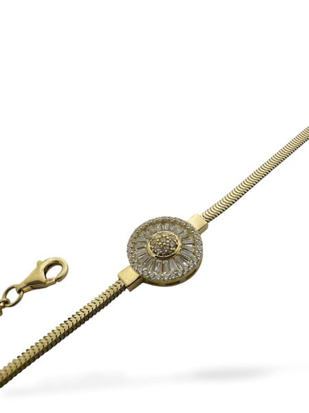 Baget Pırlanta Modeli Balıksırtı 14 Ayar Altın Bileklik