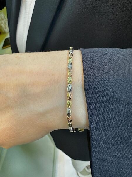 Tek Sıra İtalyan Üst Kalite Arpa Dorika Zarif 14 Ayar Altın Bileklik