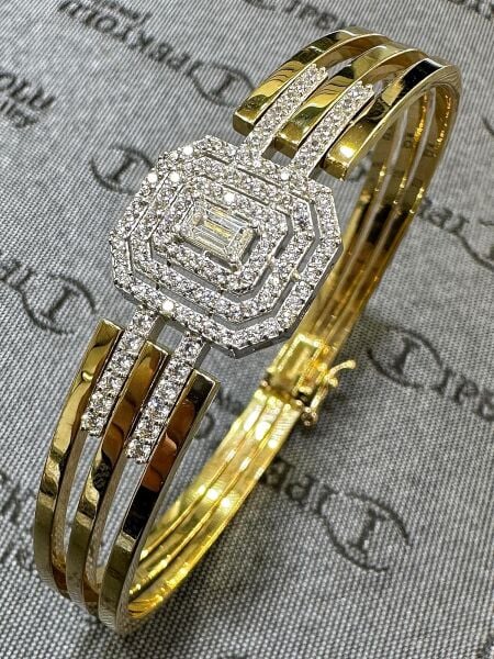 Pırlanta Modeli Üst Kalite Baget Altın Bilezik Bileklik