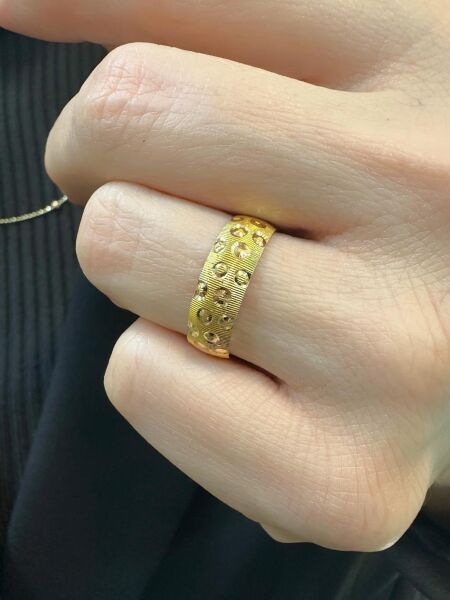 22 Ayar Altın 6 mm Bombeli Baloncuk Alyans Yüzük