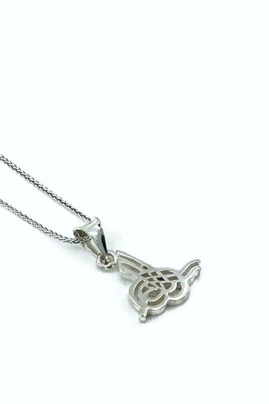 60 cm Uzun Gümüş Zincir Tuğra Gümüş Kolye