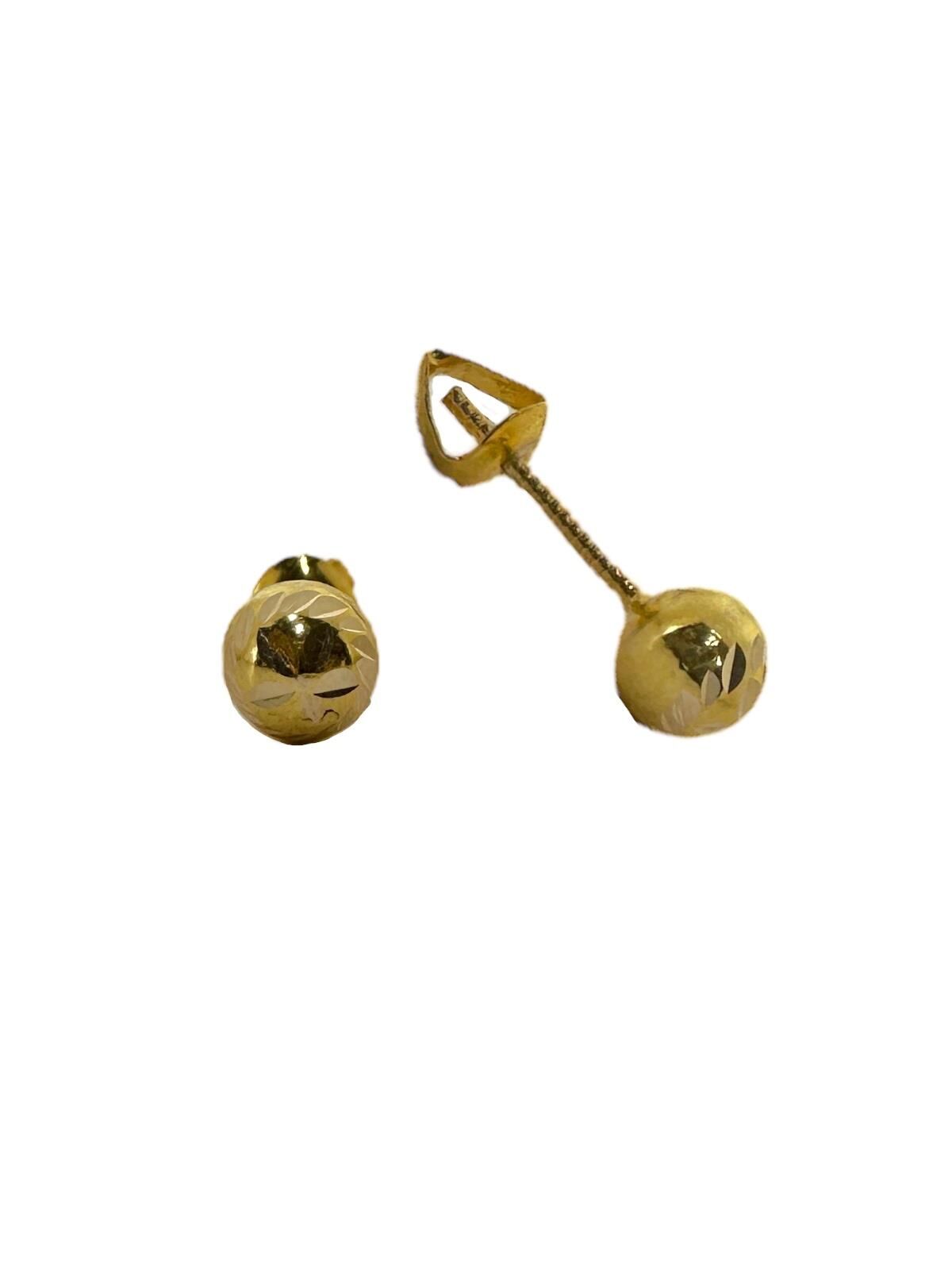 Klasik Nohut 4 mm Vidalı Küpe Kalemli 14 Ayar Altın