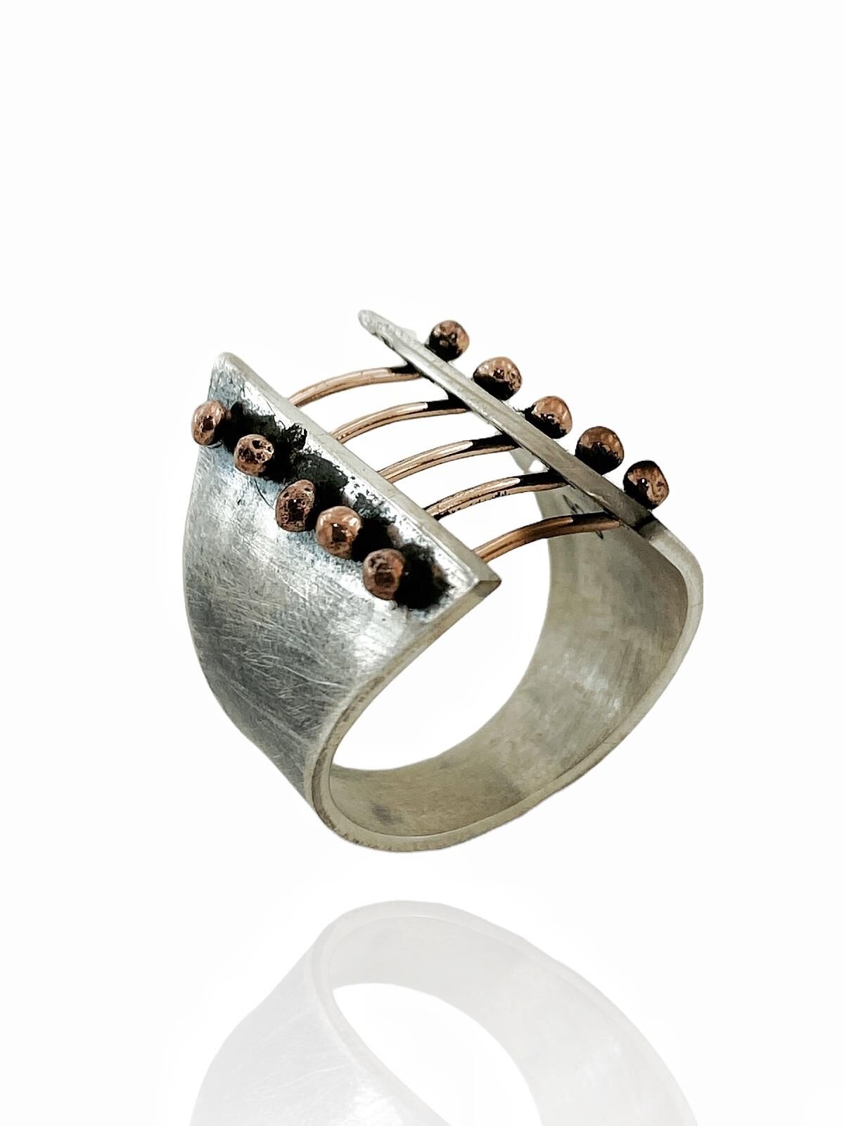 925 Gümüş Özel Tasarım Taşsız Otantik El Üretimi Stil Yüzük